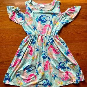 Girls Boutique Cold Shoulder Mermaid Dress Size 7/8 - Like New